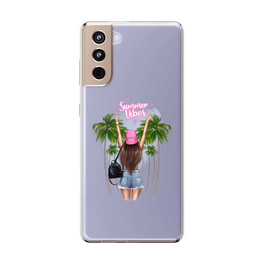 Summer Vibe Brown Hair Clear Case