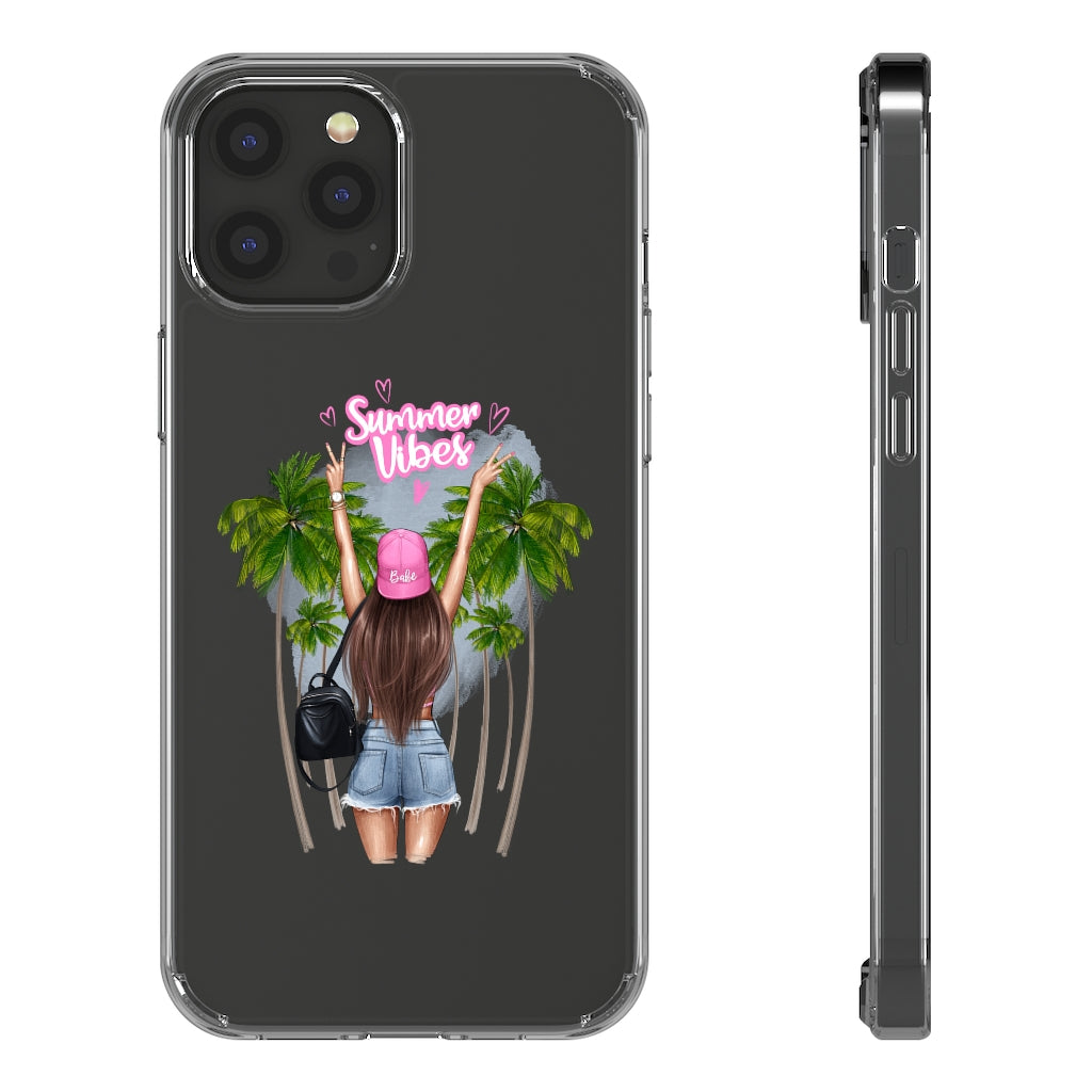 Summer Vibe Brown Hair Clear Case