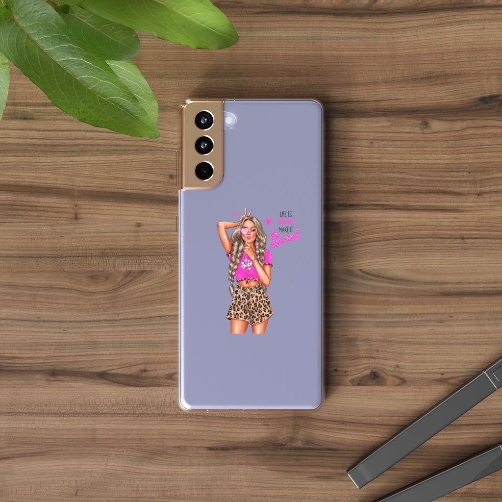 Life is Short Make it Sweet Blond Hair Clear Case