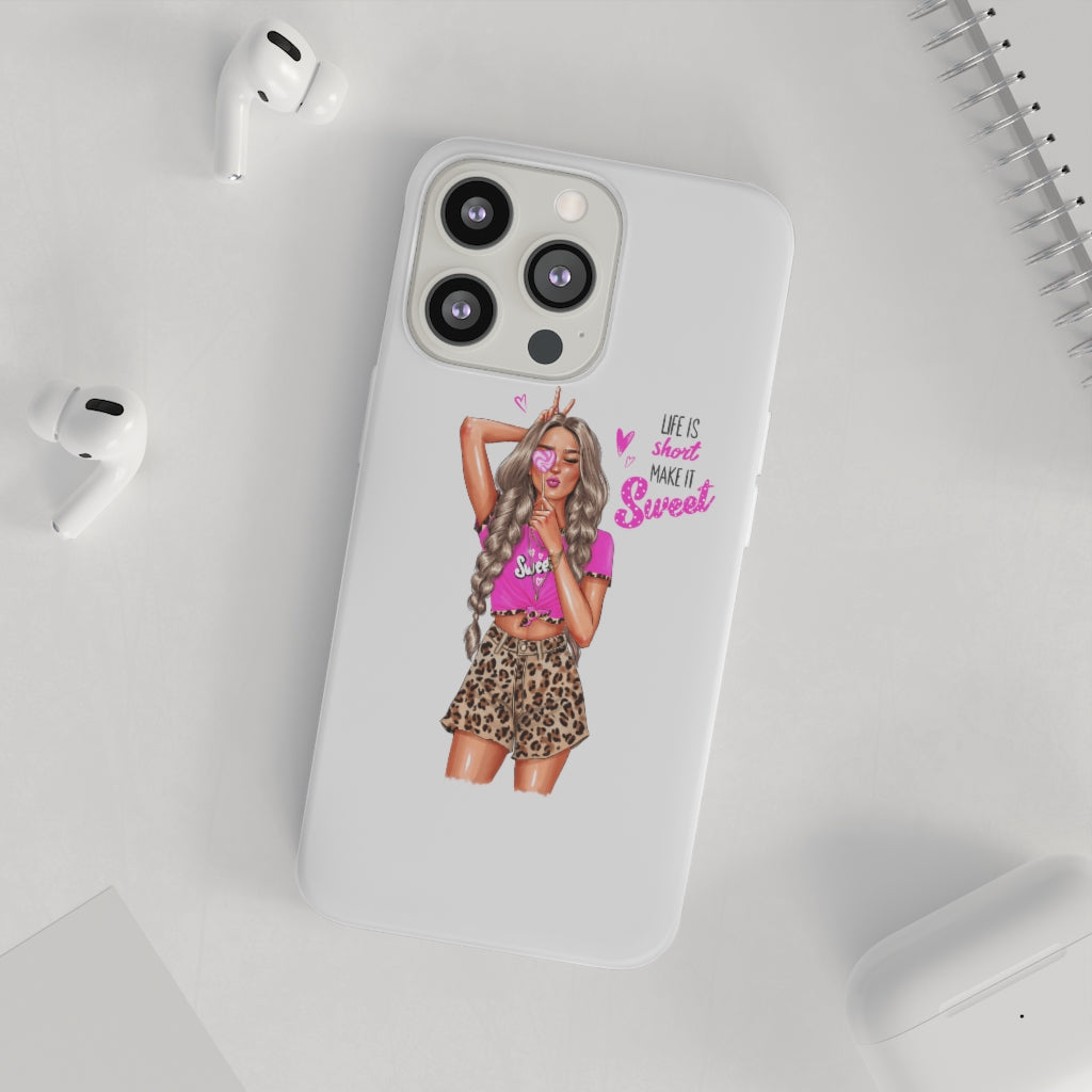 Life is Short Make it Sweet Blond Hair Flexi Cases