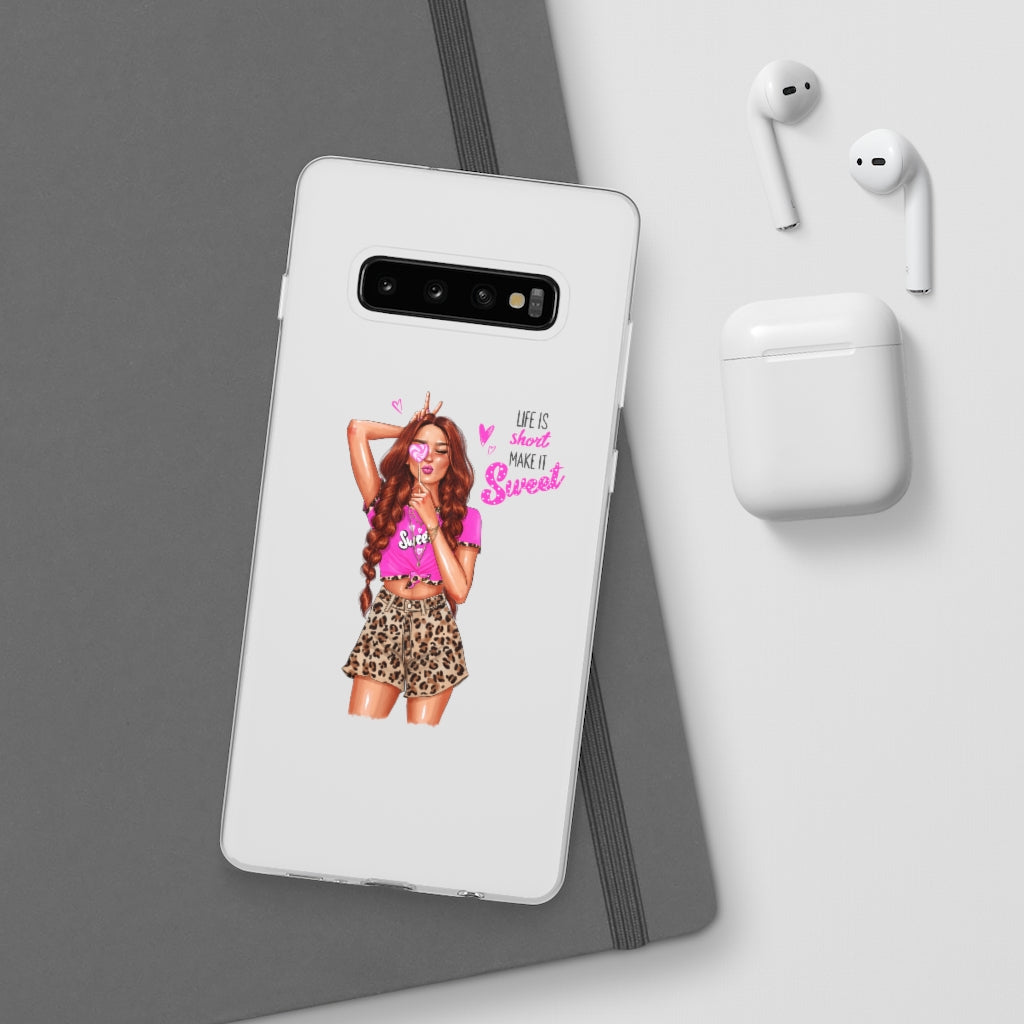 Life is Short Make it Sweet Red Hair Flexi Cases