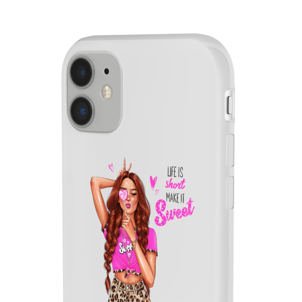Life is Short Make it Sweet Red Hair Flexi Cases