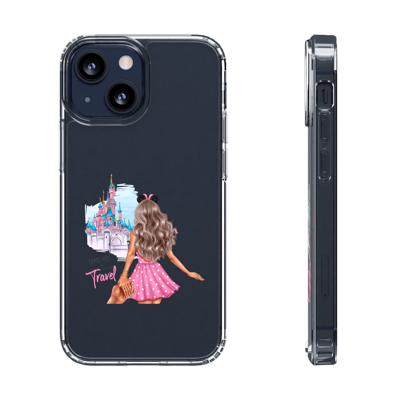 Take me and Let's go Travel Blond Hair Clear Case