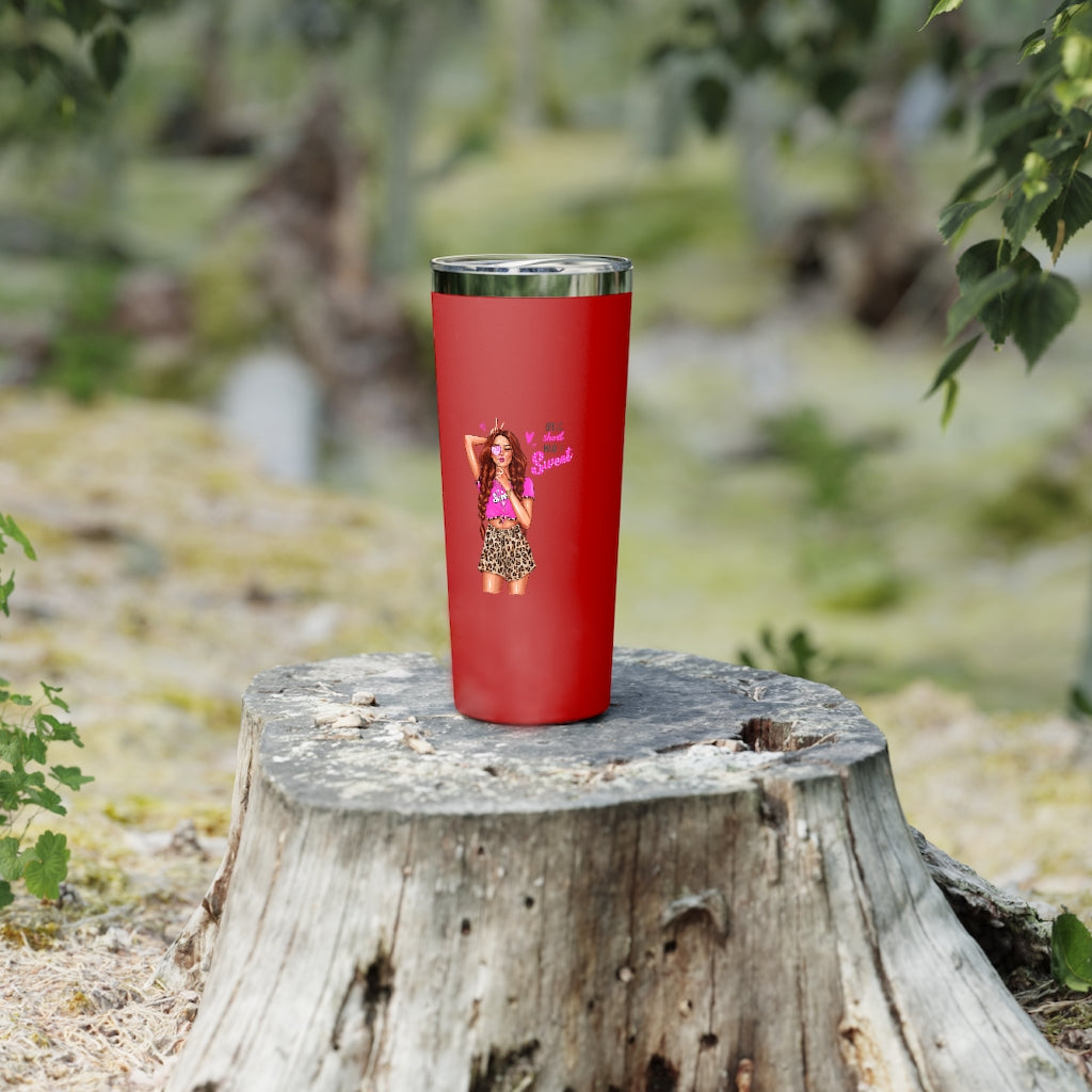 Life is Short Make it Sweet Red Hair Copper Vacuum Insulated Tumbler, 22oz