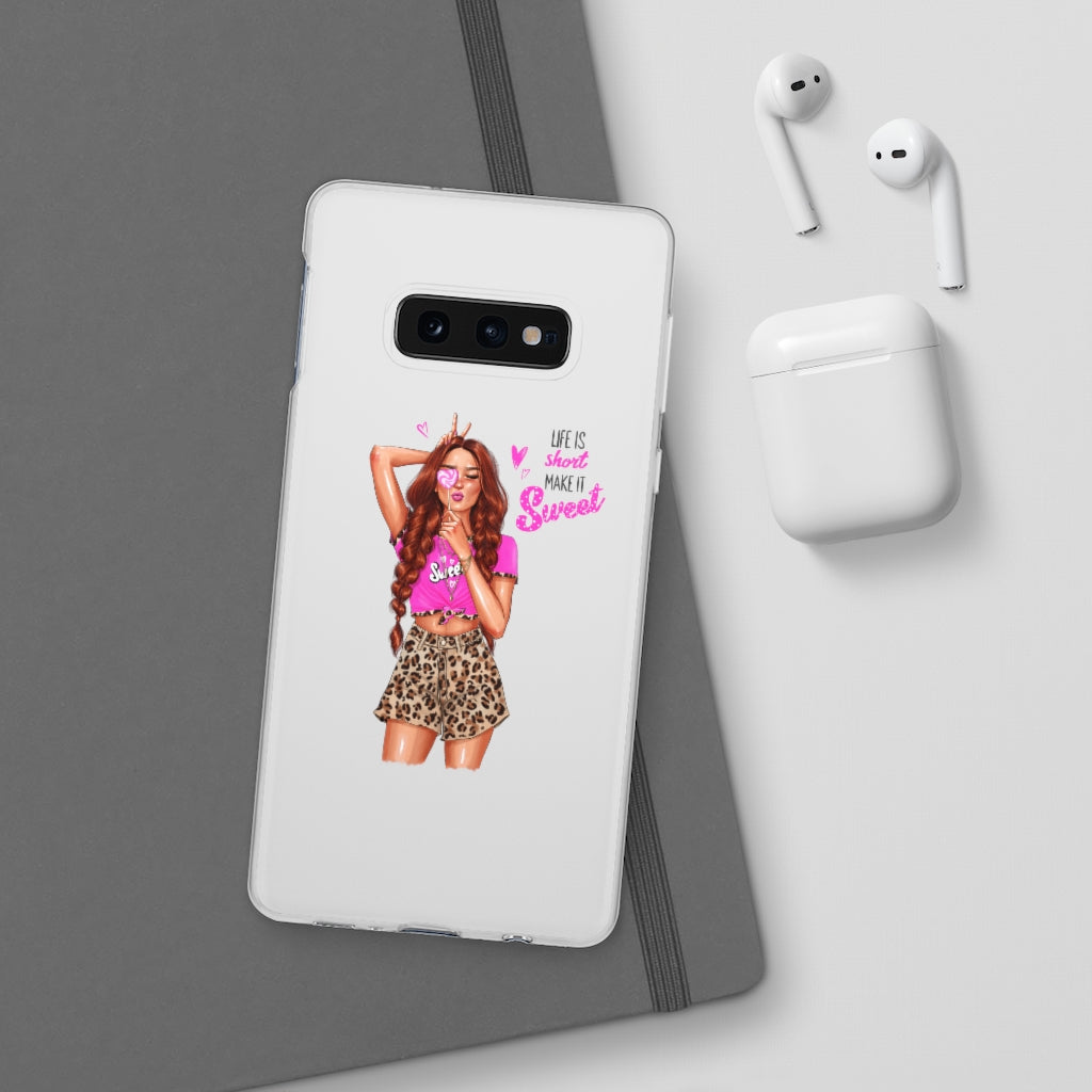 Life is Short Make it Sweet Red Hair Flexi Cases