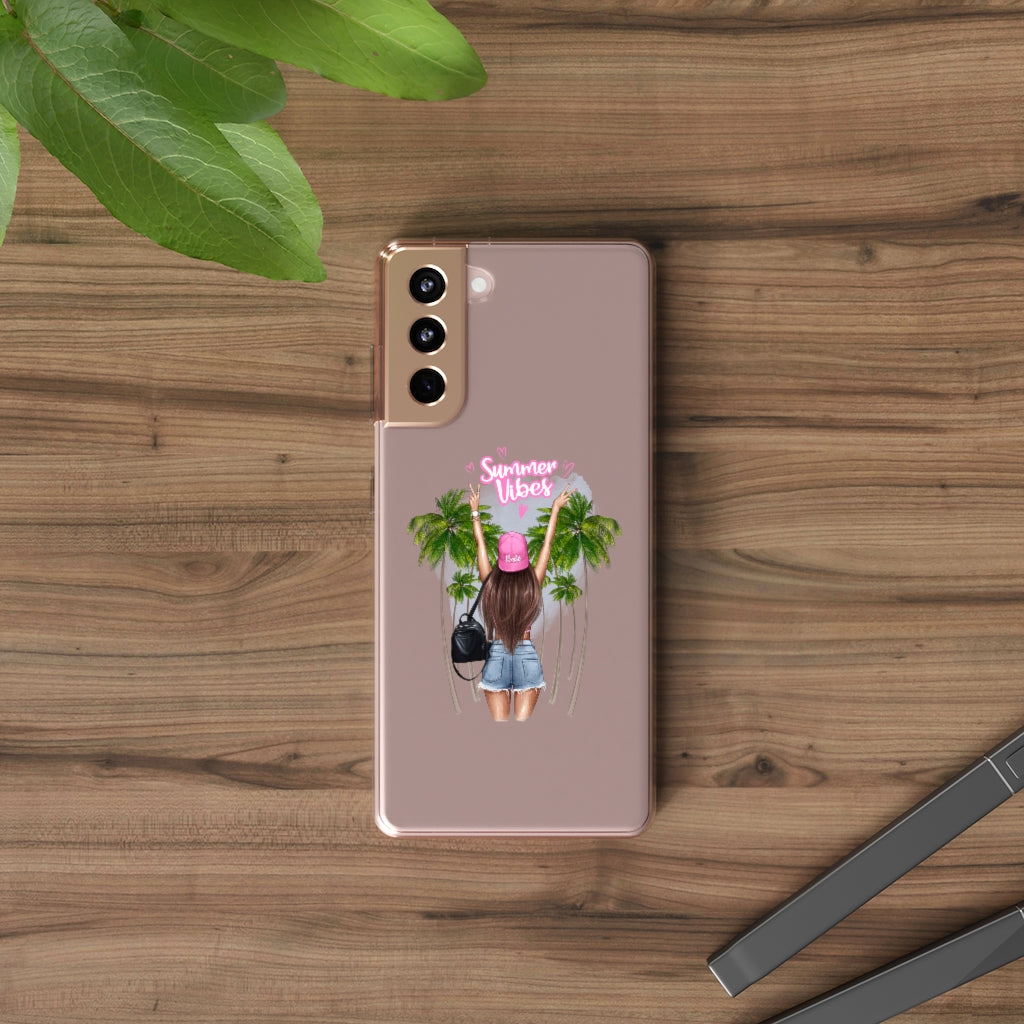Summer Vibe Brown Hair Clear Case