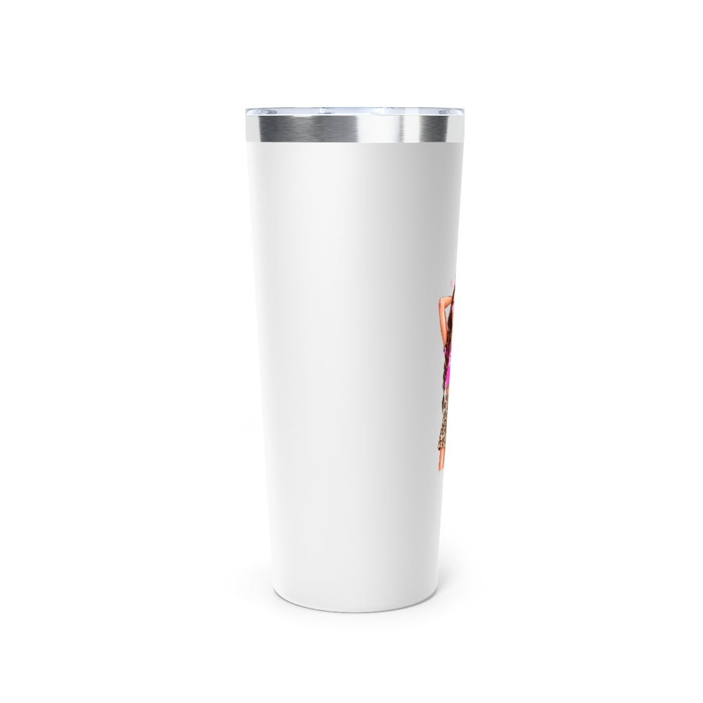Life is Short Make it Sweet Brown Hair Copper Vacuum Insulated Tumbler, 22oz