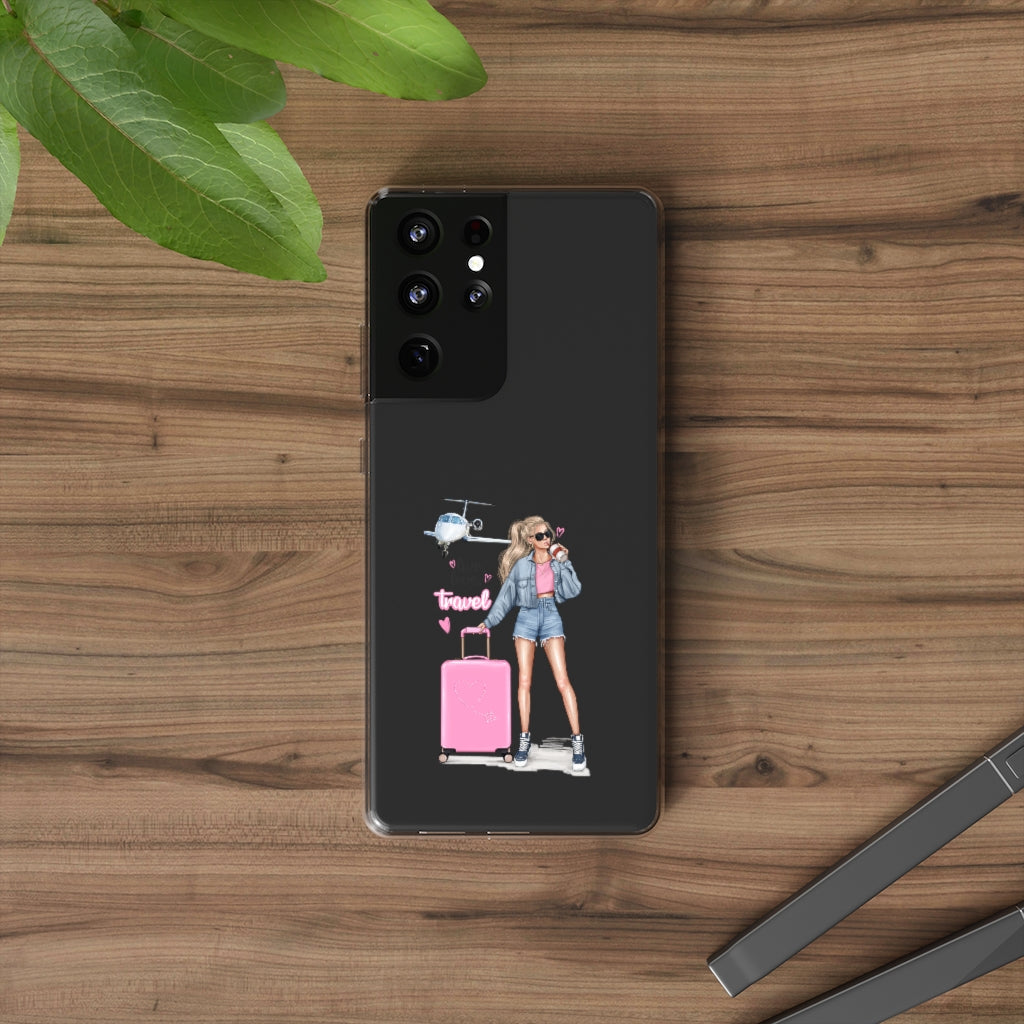 Live Love Travel Blond Hair Clear Case