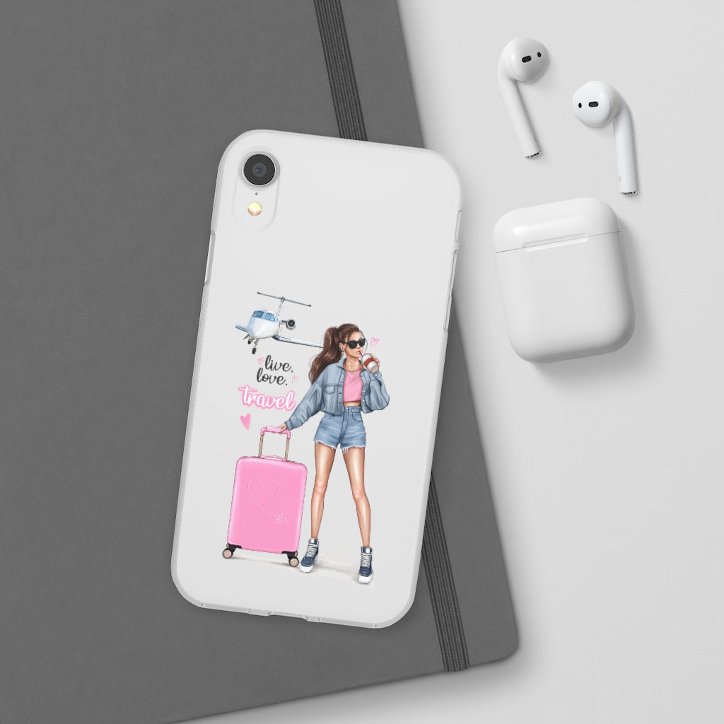 Live Love Travel Brown Hair Flexi Cases