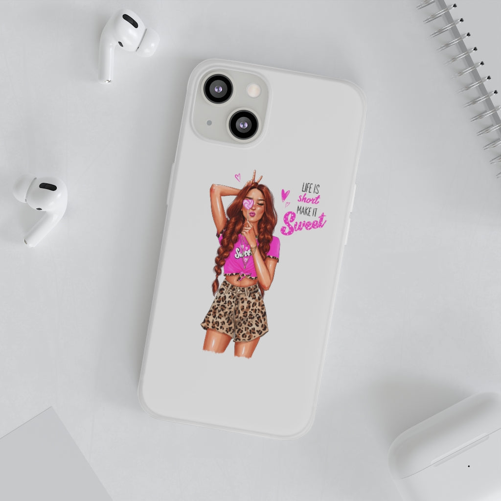 Life is Short Make it Sweet Red Hair Flexi Cases