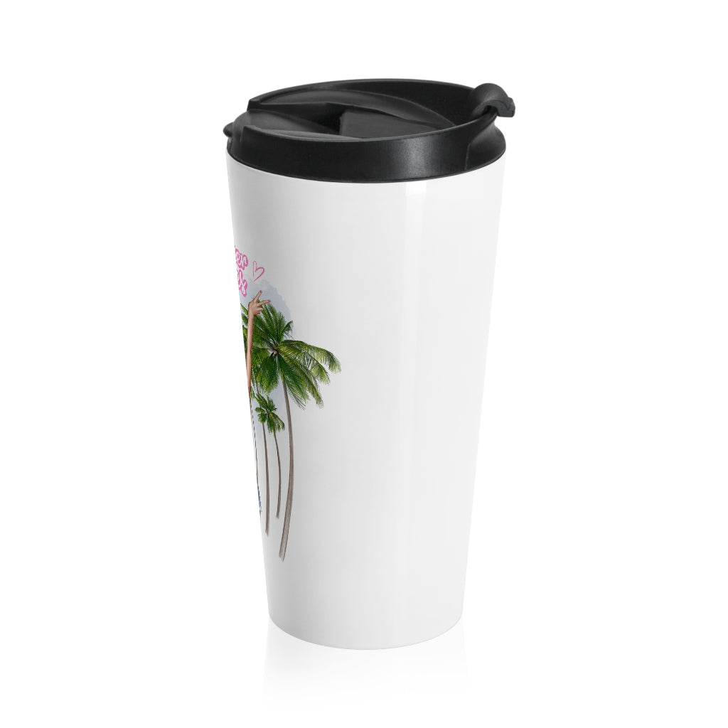 Summer Vibe Blond Hair Stainless Steel Travel Mug