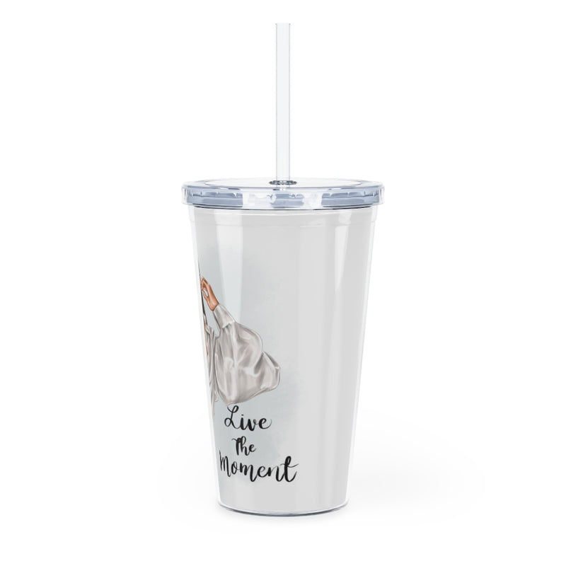 Live the Moment Plastic Tumbler with Straw