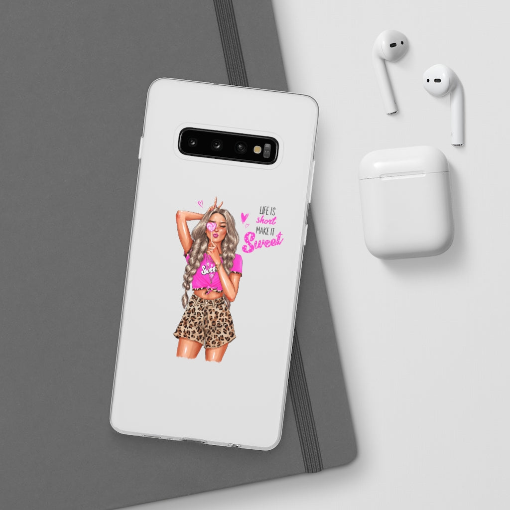 Life is Short Make it Sweet Blond Hair Flexi Cases