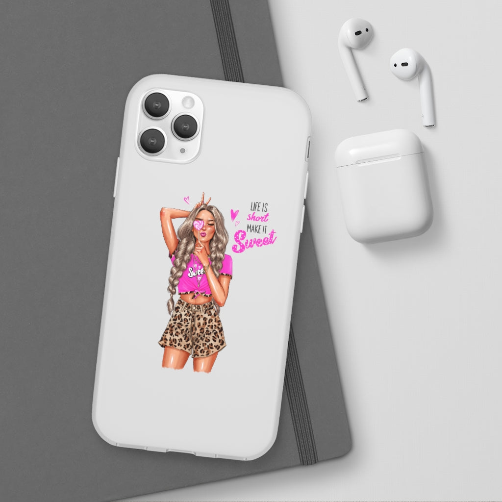 Life is Short Make it Sweet Blond Hair Flexi Cases