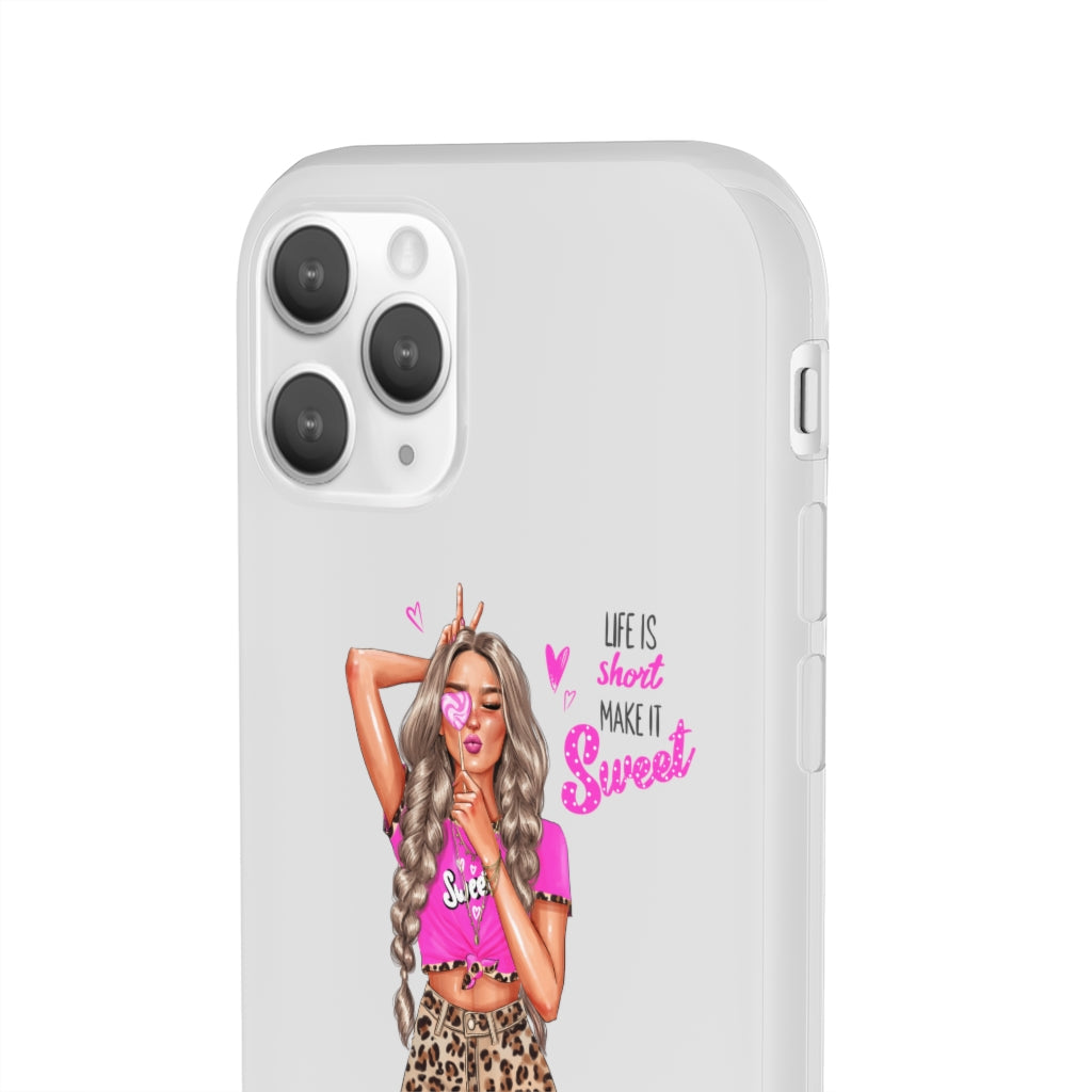 Life is Short Make it Sweet Blond Hair Flexi Cases