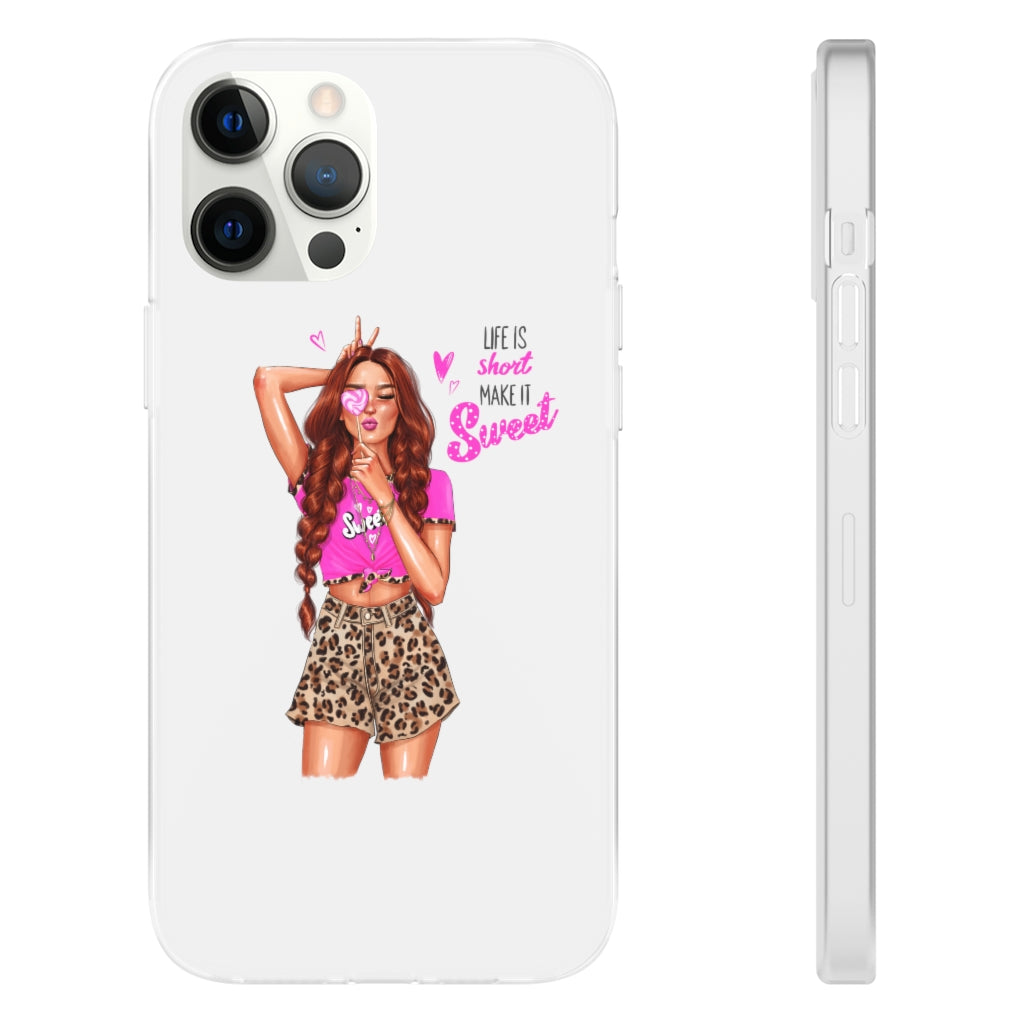 Life is Short Make it Sweet Red Hair Flexi Cases