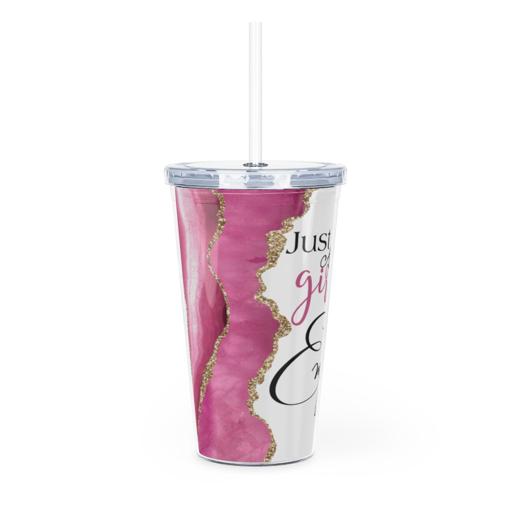 Just a Girlboss Building her Empire Plastic Tumbler with Straw