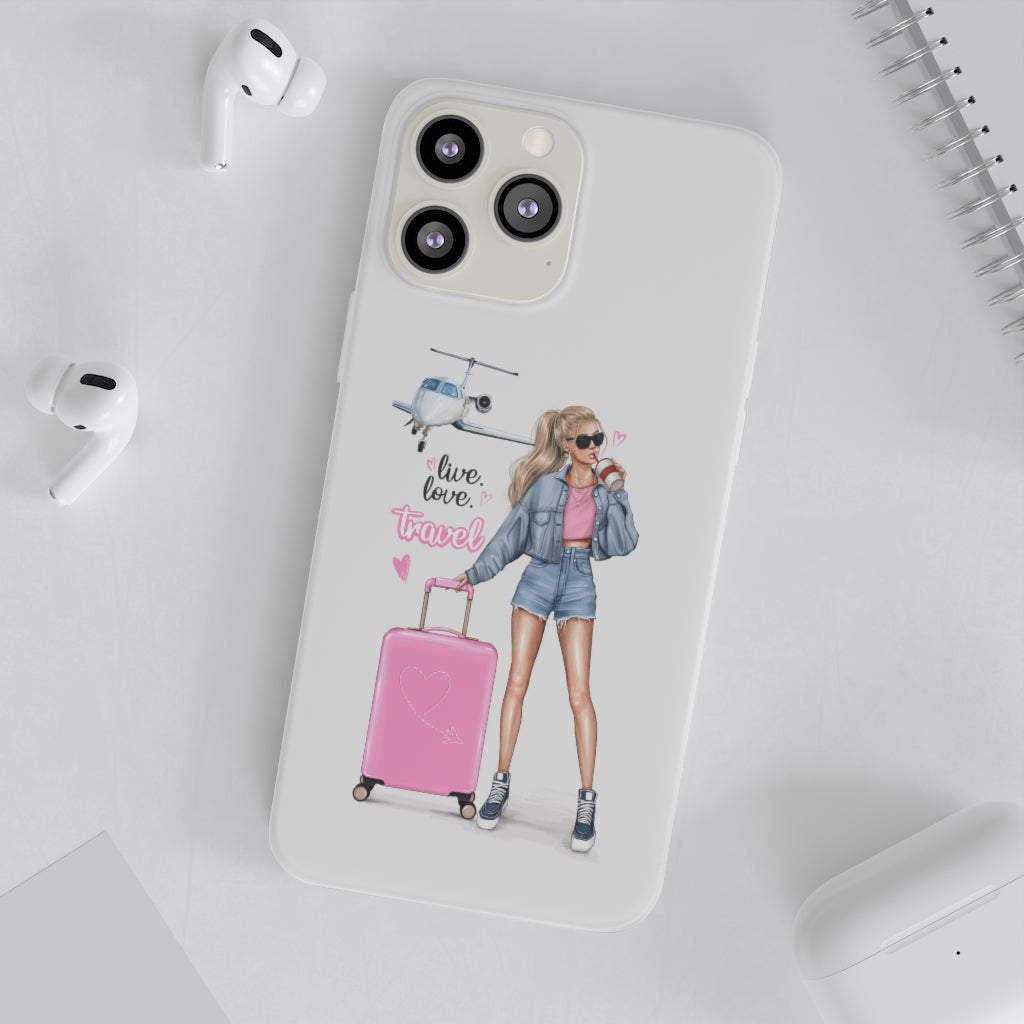 Live Love Travel Blond Hair Flexi Cases