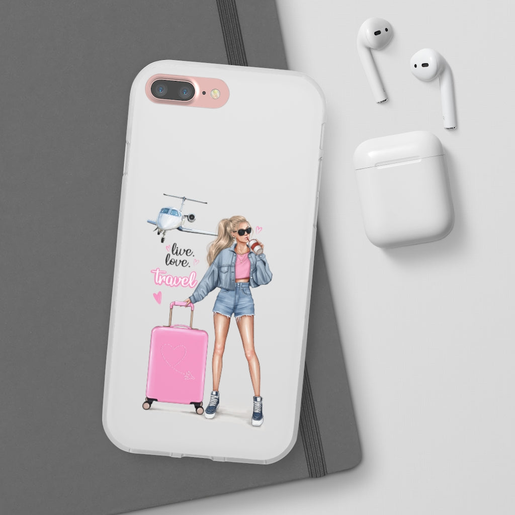 Live Love Travel Blond Hair Flexi Cases