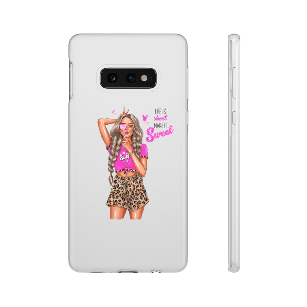 Life is Short Make it Sweet Blond Hair Flexi Cases