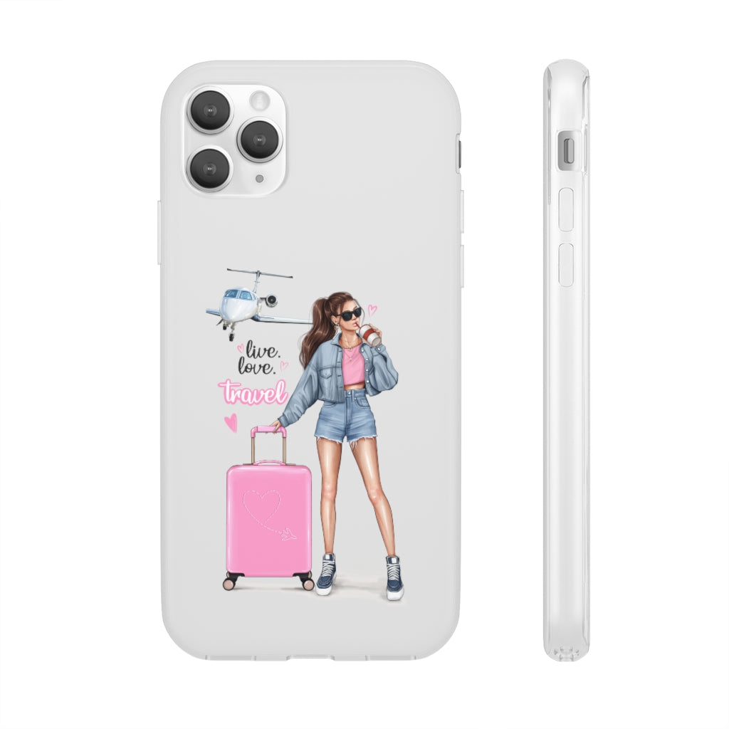 Live Love Travel Brown Hair Flexi Cases