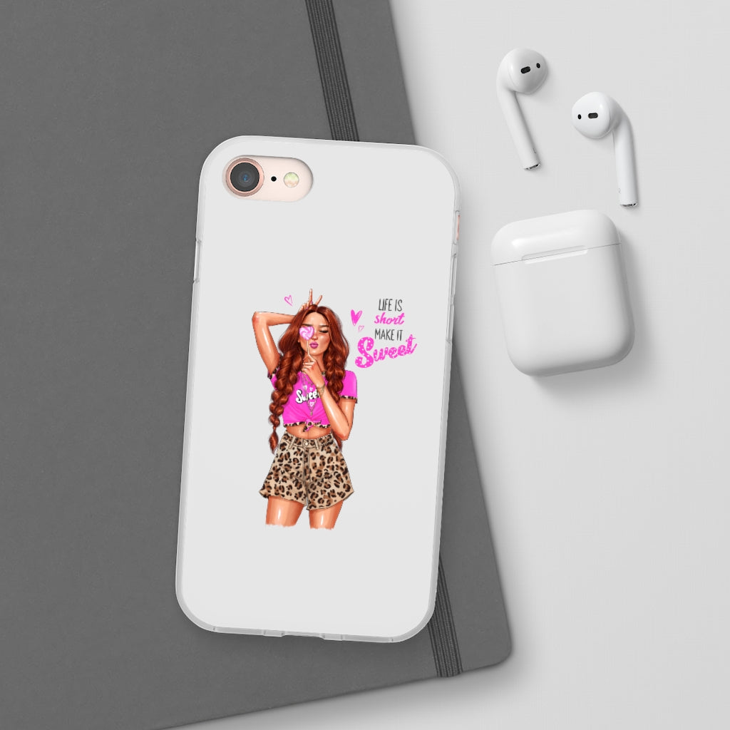 Life is Short Make it Sweet Red Hair Flexi Cases