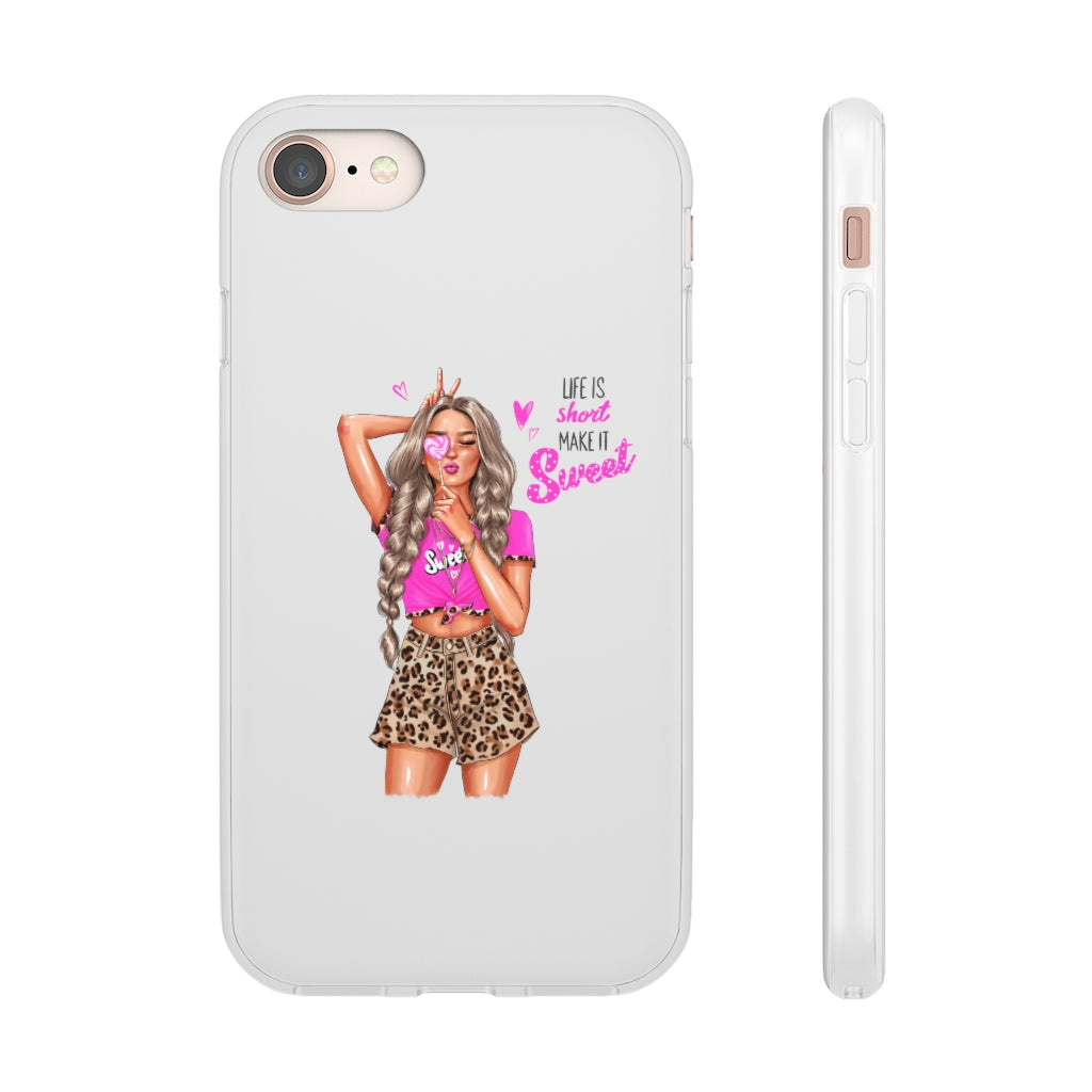 Life is Short Make it Sweet Blond Hair Flexi Cases