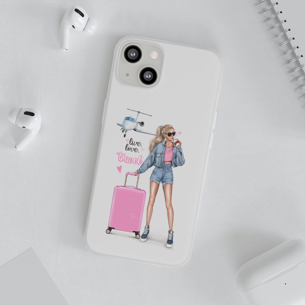Live Love Travel Blond Hair Flexi Cases