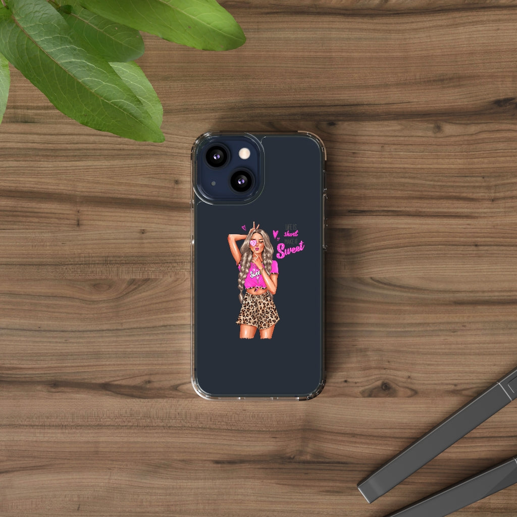 Life is Short Make it Sweet Blond Hair Clear Case