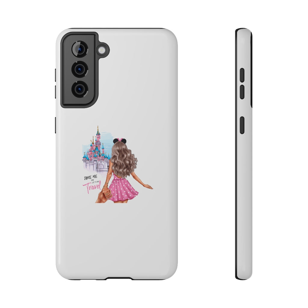 Take me and Let's go Travel Blond Hair Impact-Resistant Cases