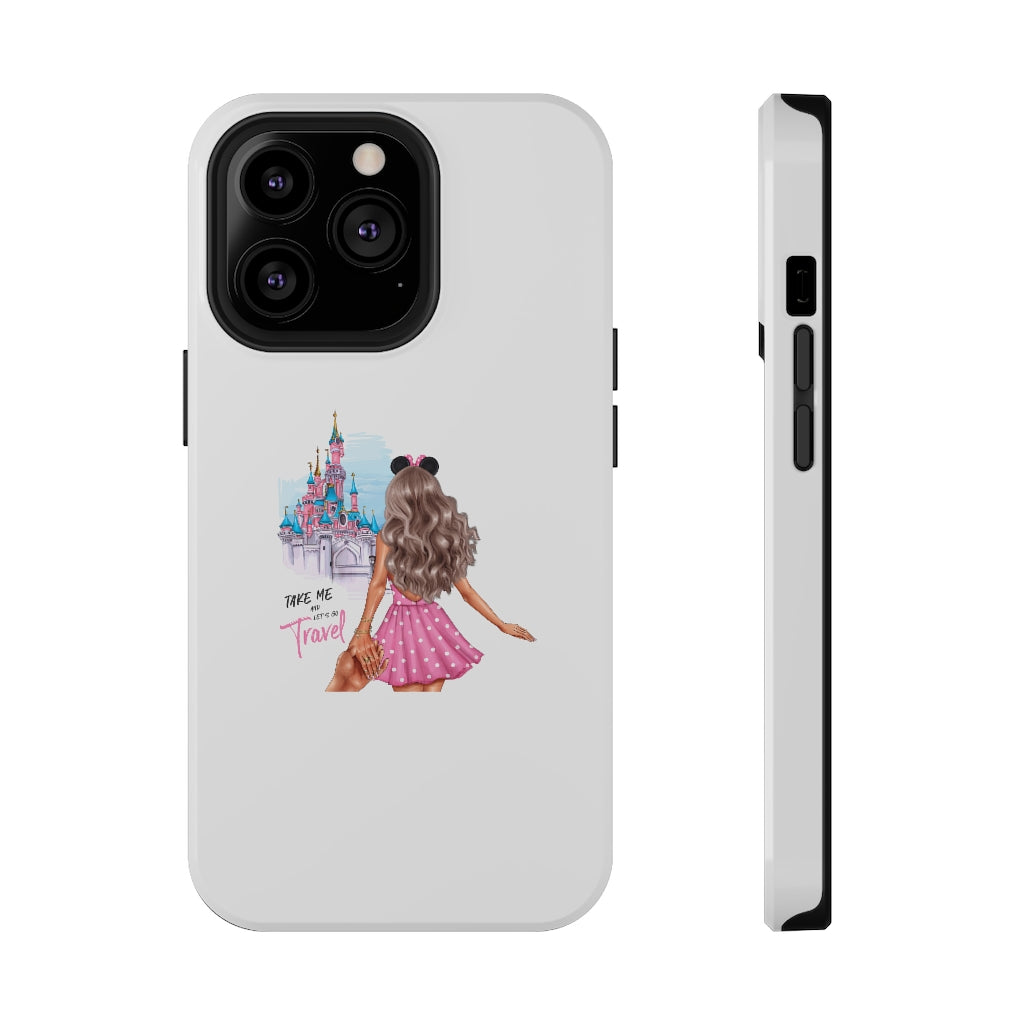 Take me and Let's go Travel Blond Hair Impact-Resistant Cases