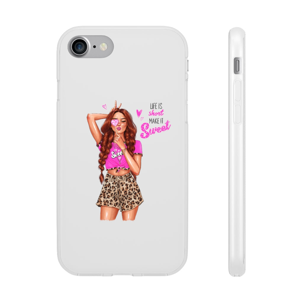 Life is Short Make it Sweet Red Hair Flexi Cases