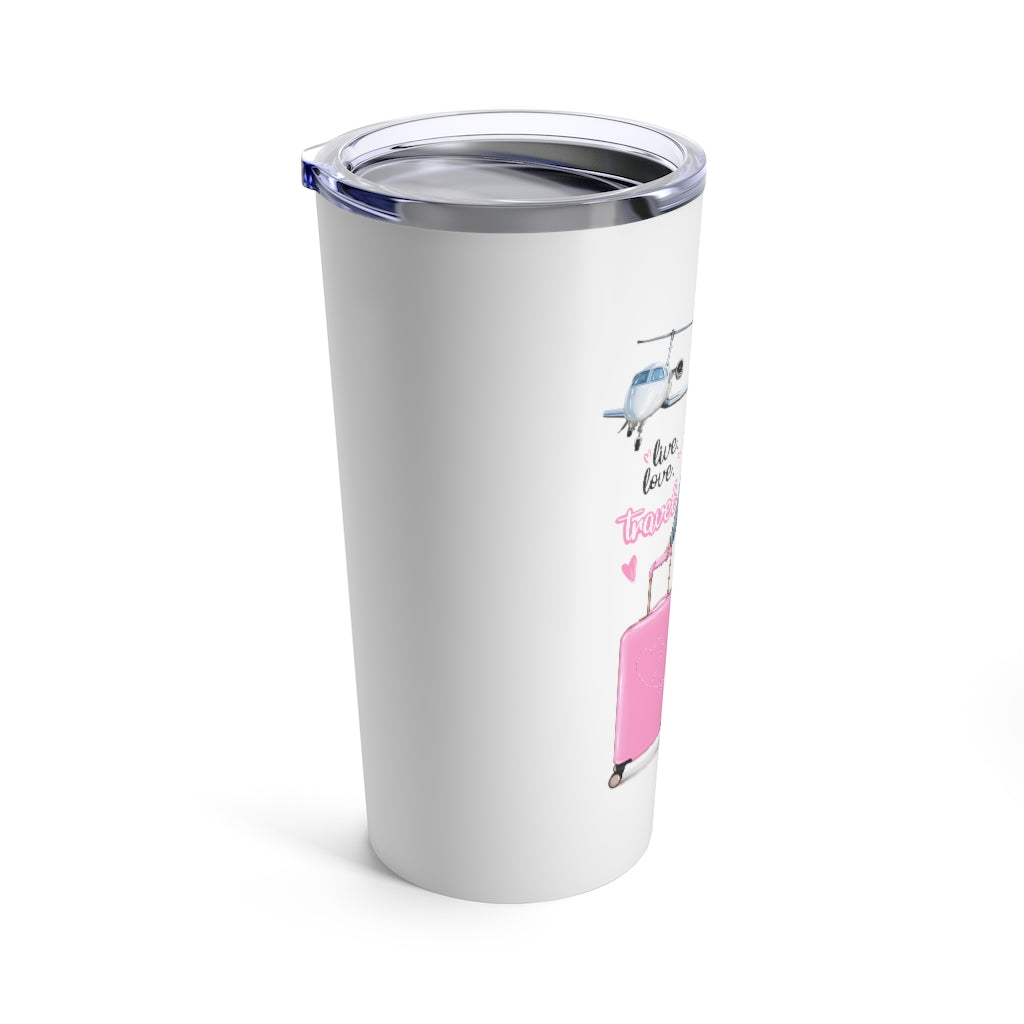 Live Love Travel Brown Hair Tumbler 20oz