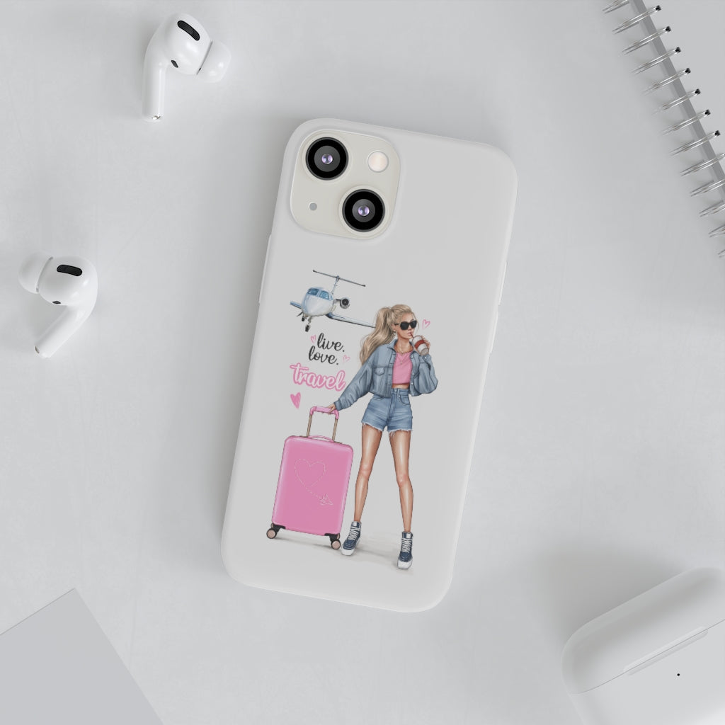 Live Love Travel Blond Hair Flexi Cases