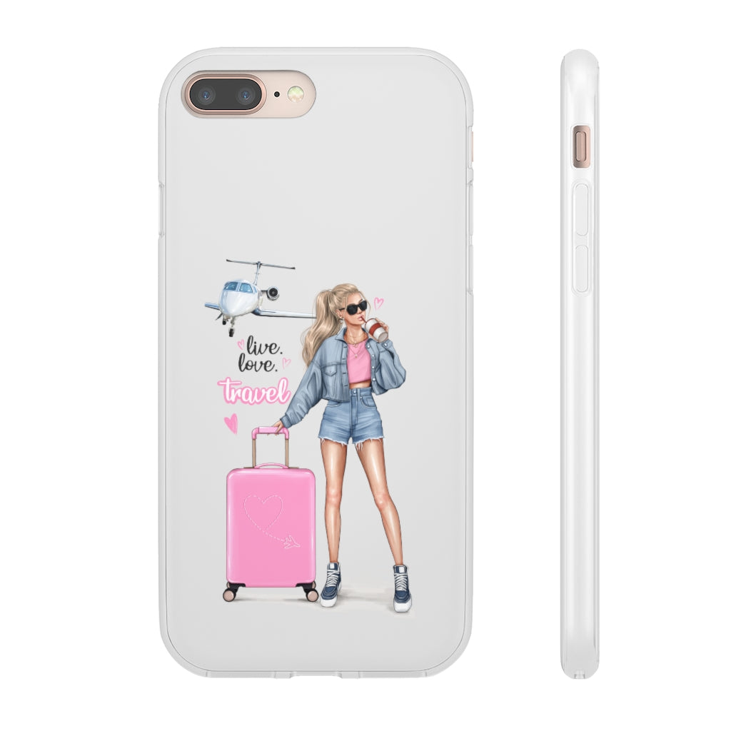 Live Love Travel Blond Hair Flexi Cases