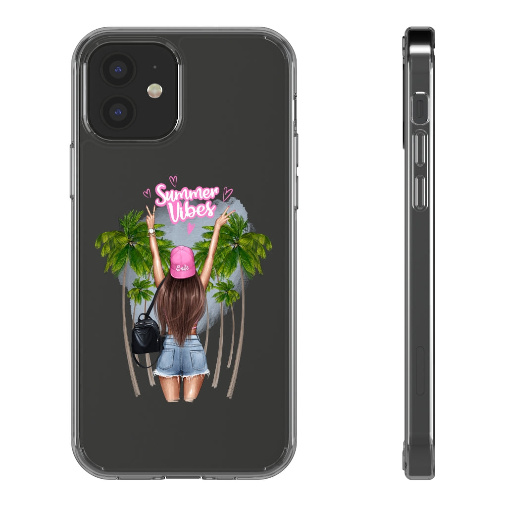 Summer Vibe Brown Hair Clear Case