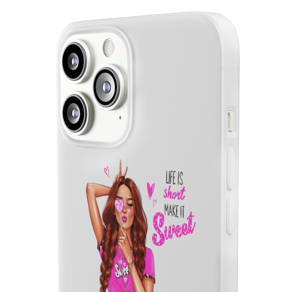 Life is Short Make it Sweet Red Hair Flexi Cases