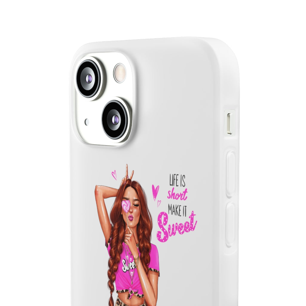 Life is Short Make it Sweet Red Hair Flexi Cases