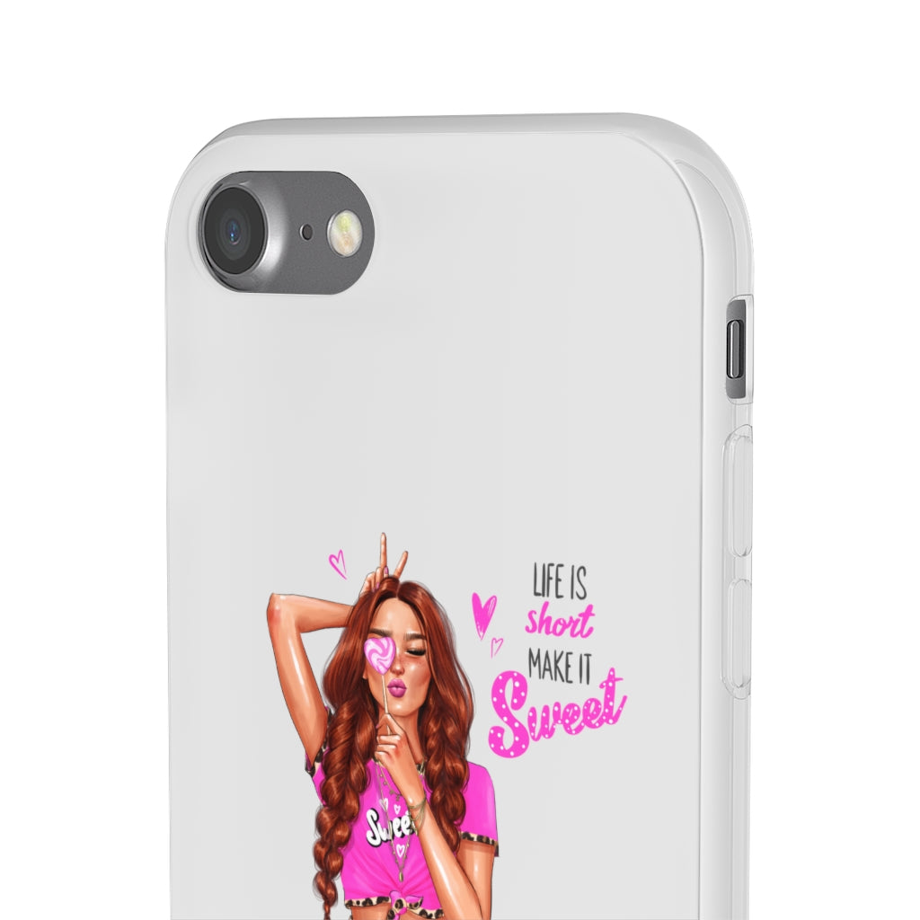 Life is Short Make it Sweet Red Hair Flexi Cases