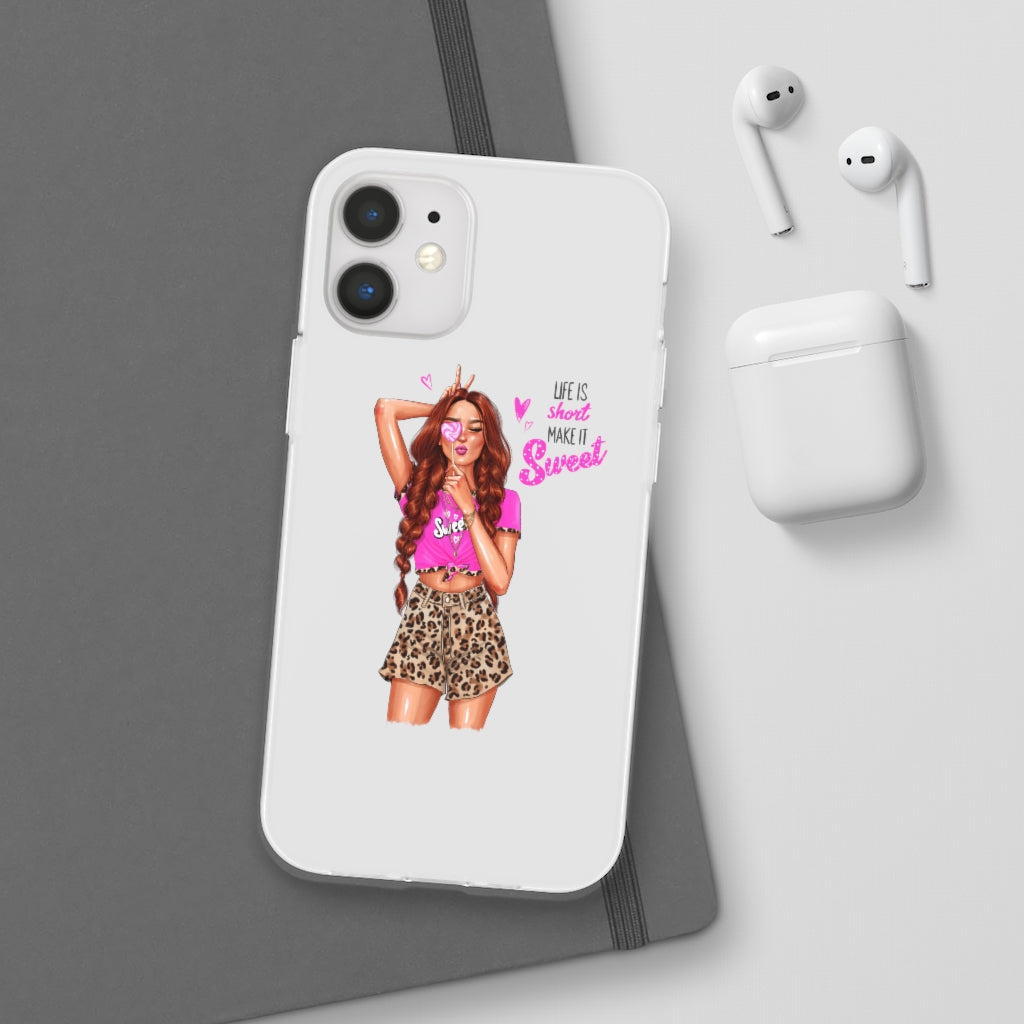 Life is Short Make it Sweet Red Hair Flexi Cases