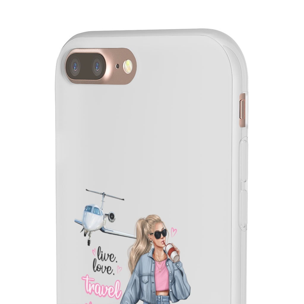 Live Love Travel Blond Hair Flexi Cases