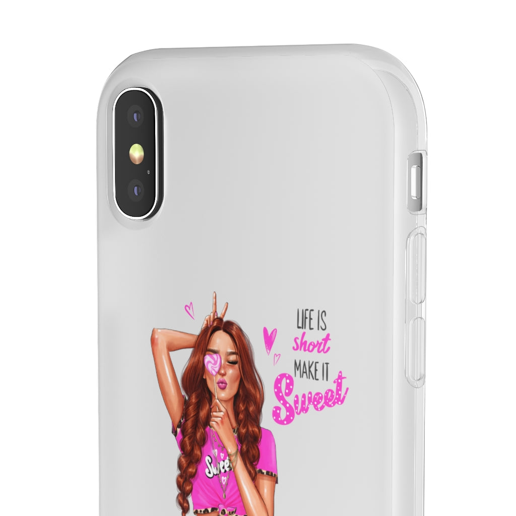 Life is Short Make it Sweet Red Hair Flexi Cases