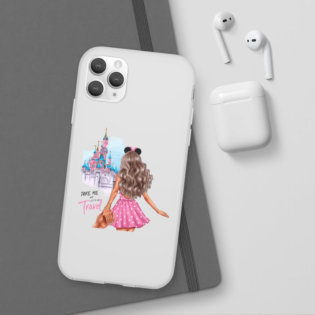 Take me and Let's go Travel Blond Hair Flexi Cases