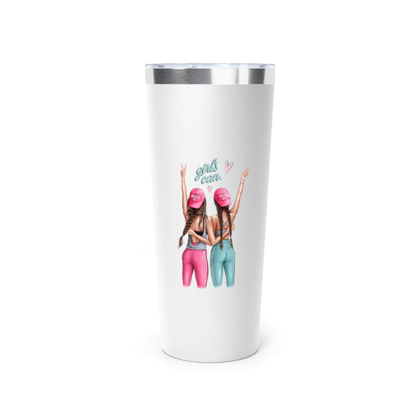 Girls Can Brown Hair Copper Vacuum Insulated Tumbler, 22oz
