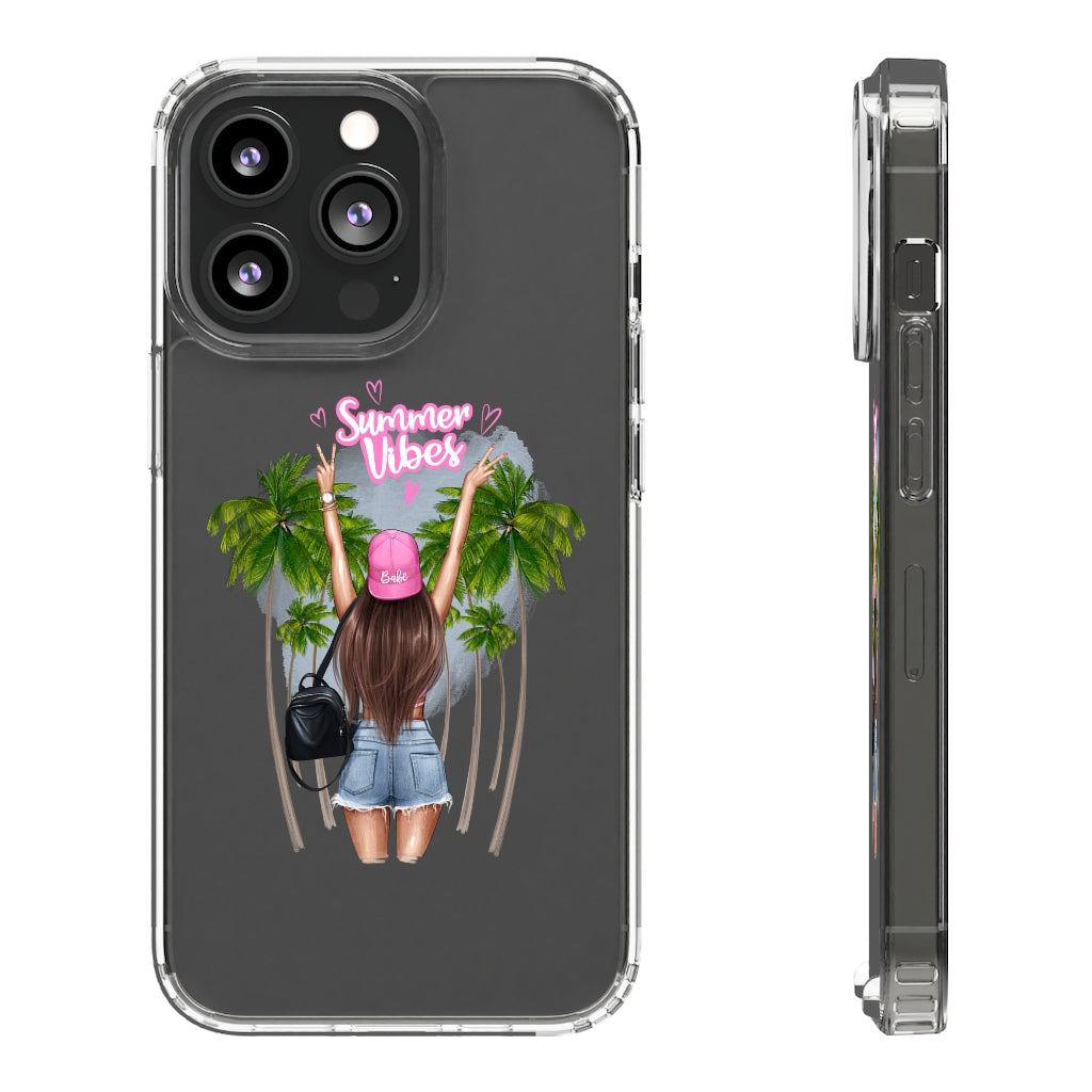 Summer Vibe Brown Hair Clear Case