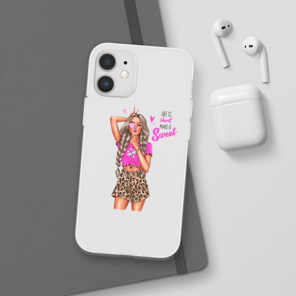 Life is Short Make it Sweet Blond Hair Flexi Cases