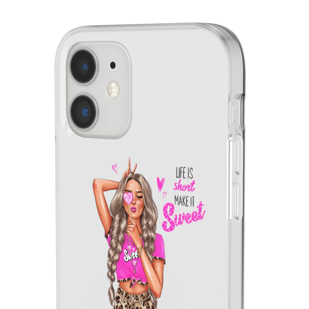 Life is Short Make it Sweet Blond Hair Flexi Cases