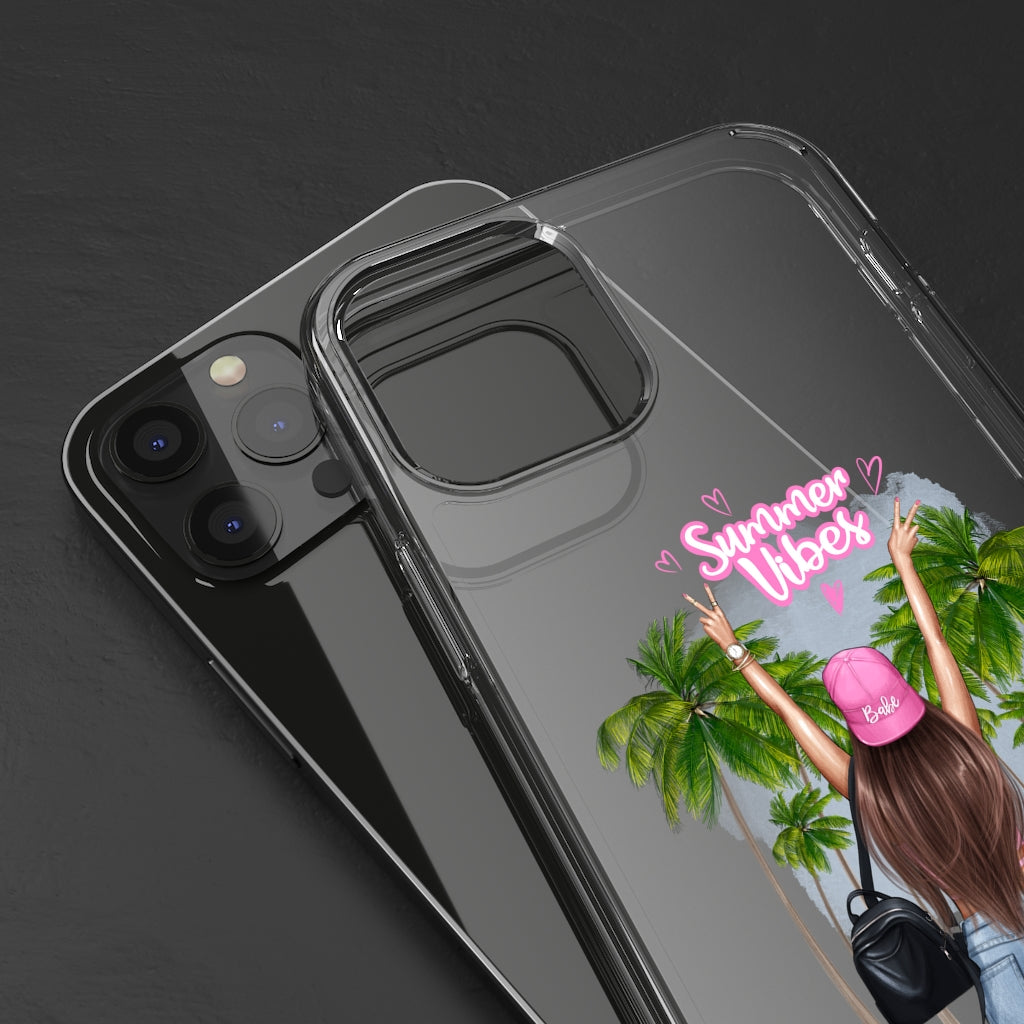 Summer Vibe Brown Hair Clear Case