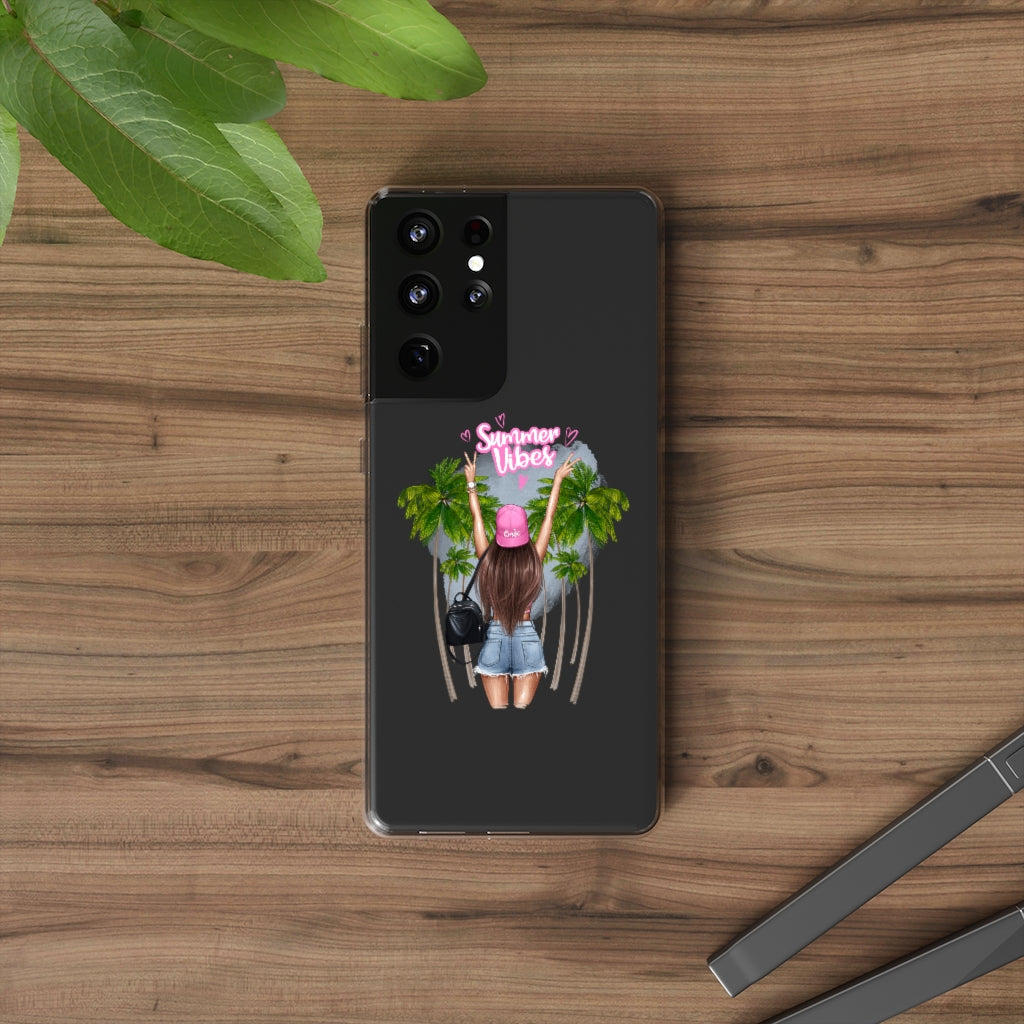 Summer Vibe Brown Hair Clear Case