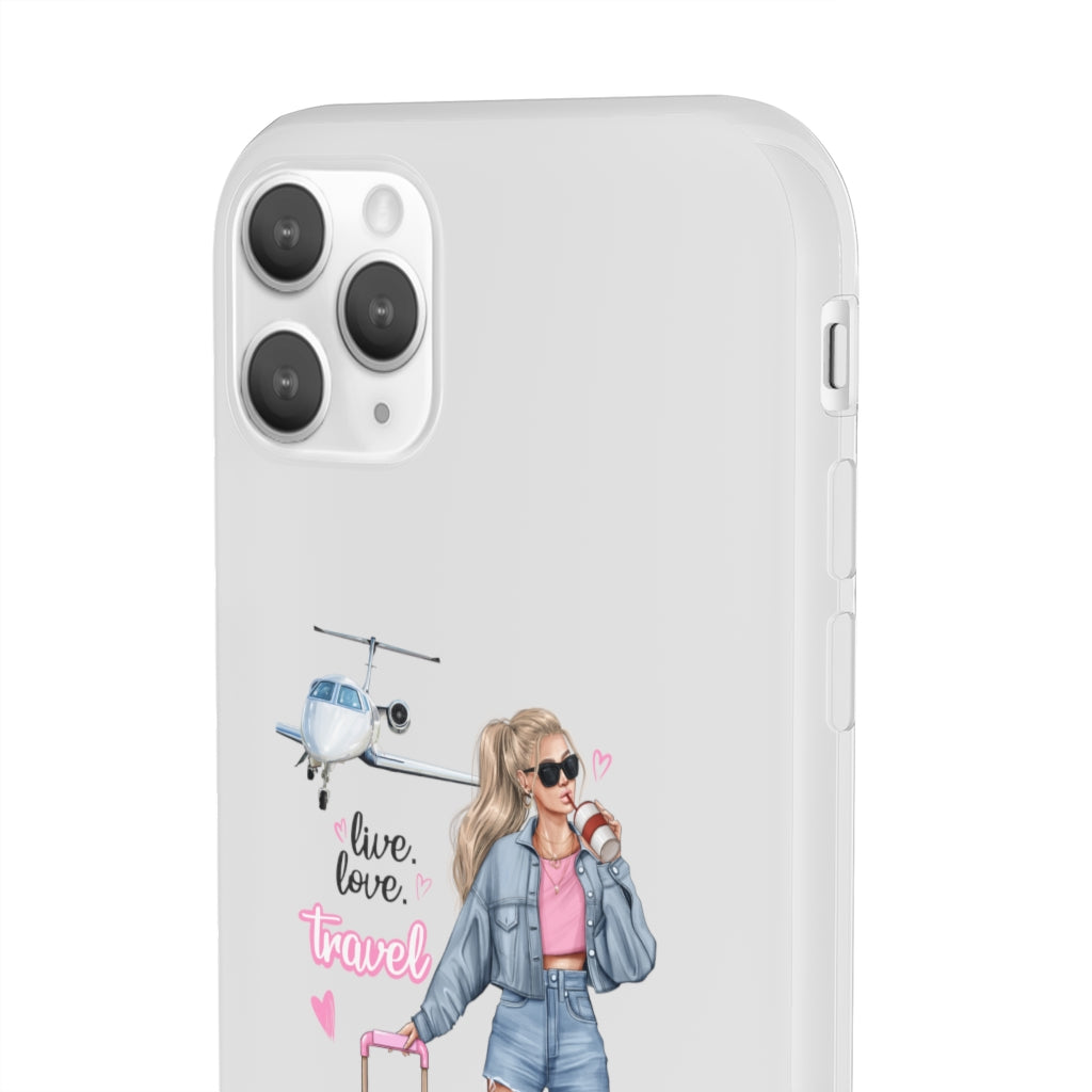 Live Love Travel Blond Hair Flexi Cases